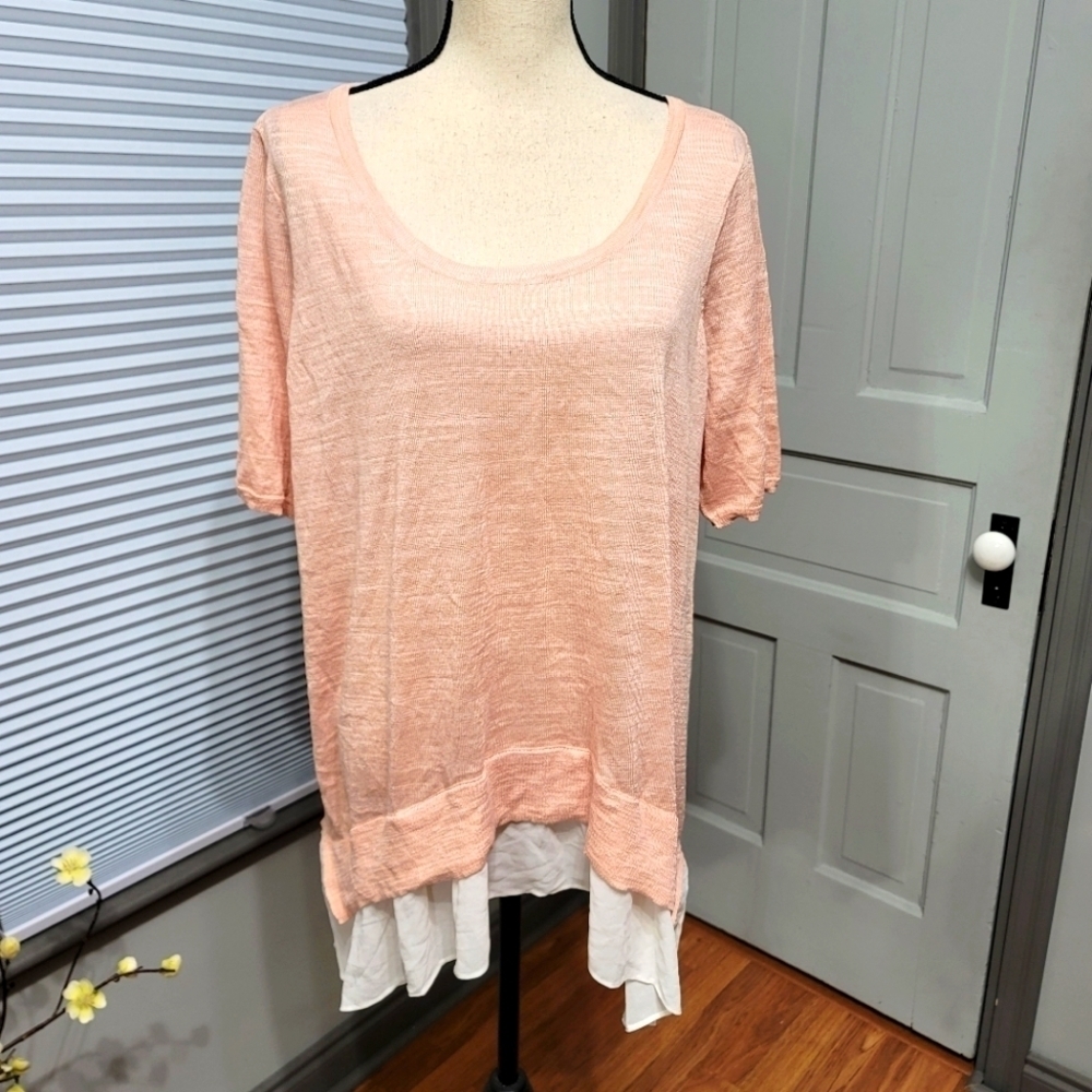 Torrid SHARKBITE 3/4 SLEEVE 2FER KNIT TOP plus size 1
